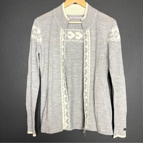 Obermeyer Wool Long Sleeve‎ Sweater Cardigan Jacket Size Medium Women - Picture 2 of 14